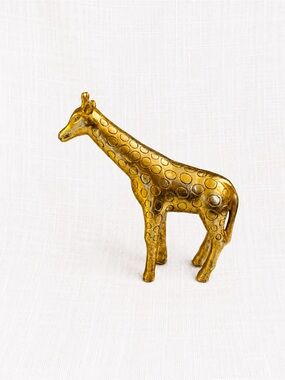 10” Gold Giraffe Figurine | Modern Safari Home Decor Statue